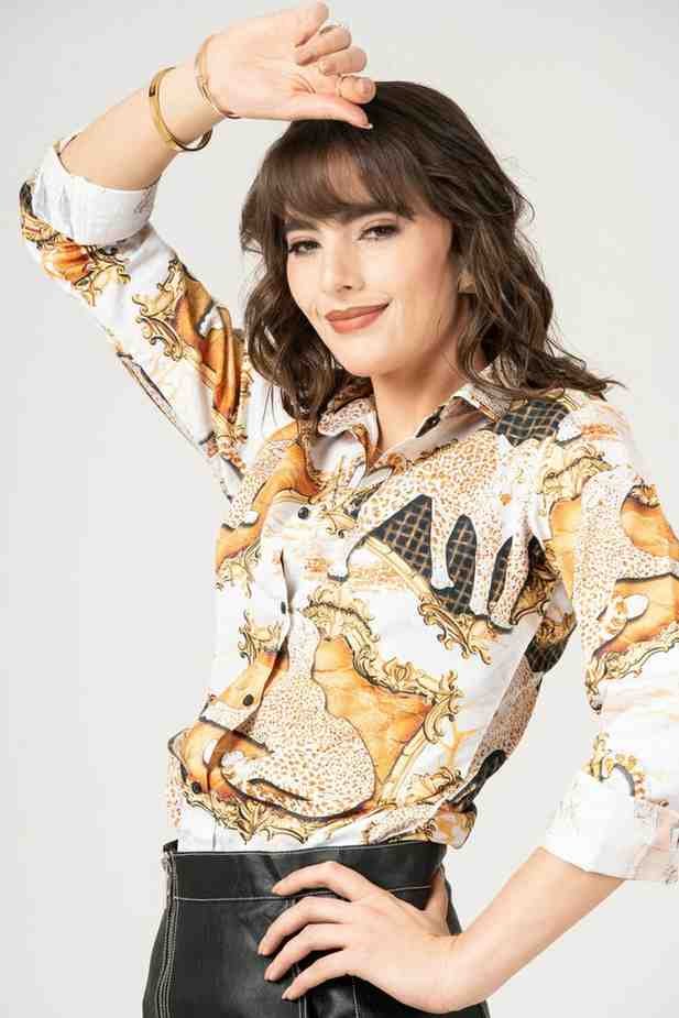Women’s Golden Luxe Print Shirt – Long Sleeve