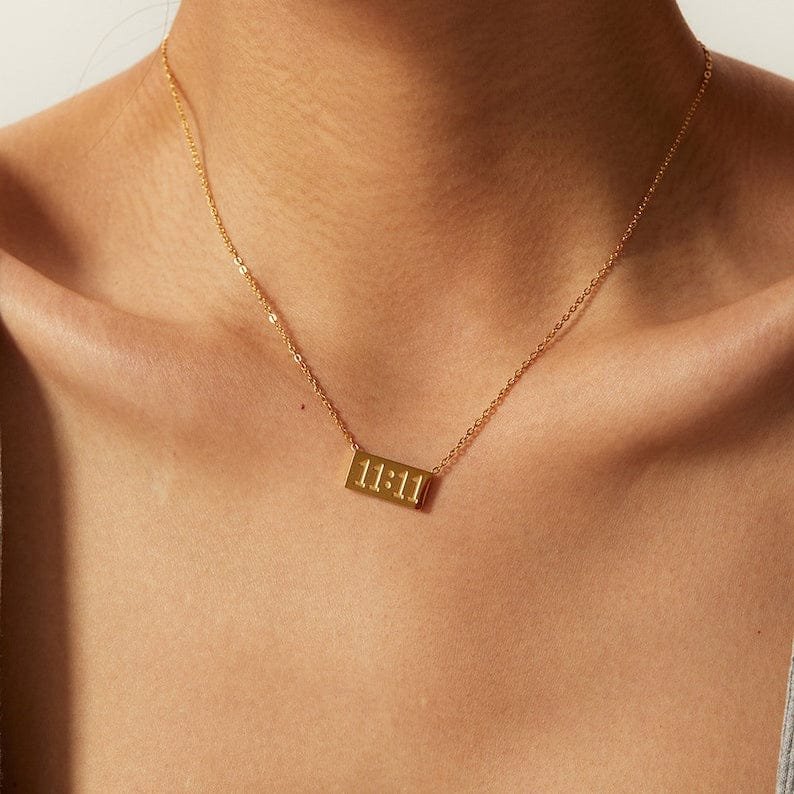 11:11 Gold Bar Necklace