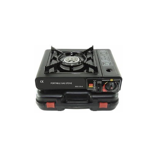 Portable Camping Gas Stove Cooking Gas burner with Carrying Case for Outdoor Camping Hiking Trekking - (Pack of 1, Black, 34 x 26 x 7.5 cm),Stainless Steel