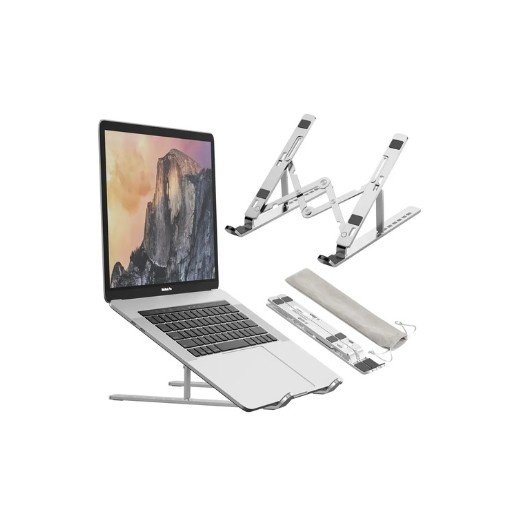 Laptop Stand for Desk and Tabletop, Metal Laptop Holder, Adjustable Laptop Stand Metal for MacBook, Tablets, Mobile Phones, Ergonomic Stand for Laptop, Durable Aluminum Laptop Riser.